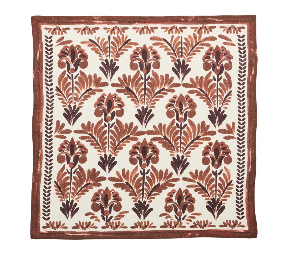 Botanica Napkin in Ivory & Brown Set of 4 by Kim Seybert