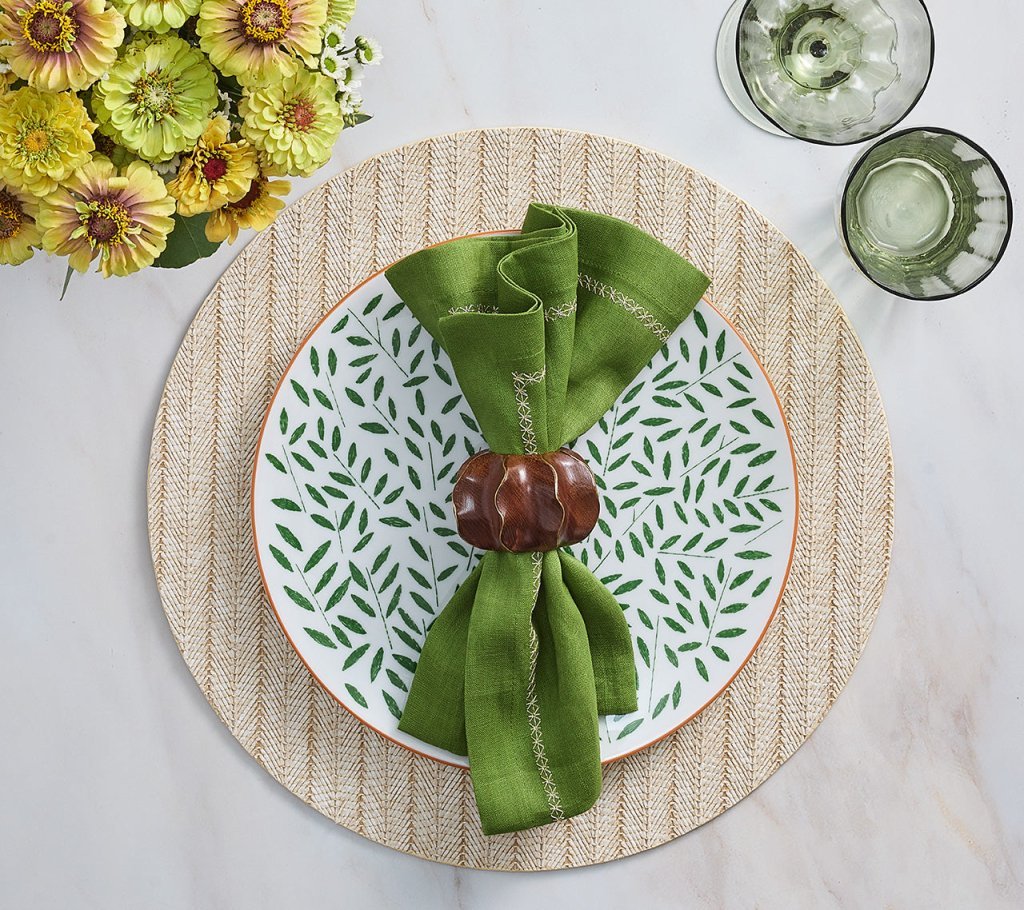 Classic Napkin in Spring Green Set of 4 by Kim Seybert