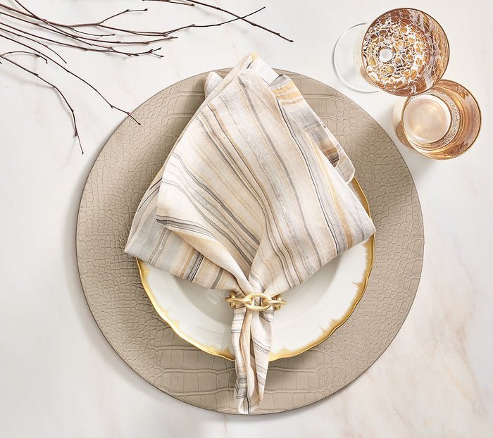 Croco Placemat in Sand Set of 4 by Kim Seybert