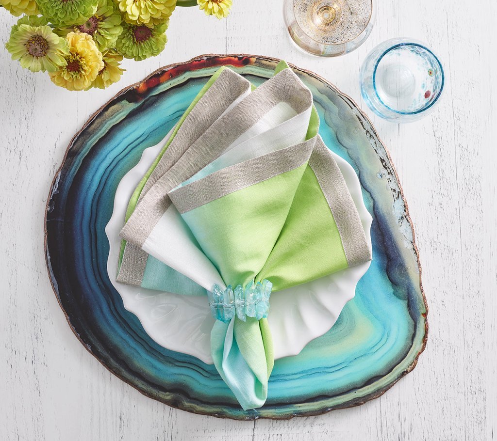 Dip Dye Napkin in Blue & Green Set of 4 by Kim Seybert