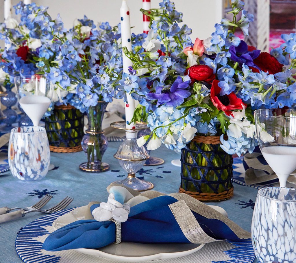 Dip Dye Napkin in Blue & White Set of 4 by Kim Seybert