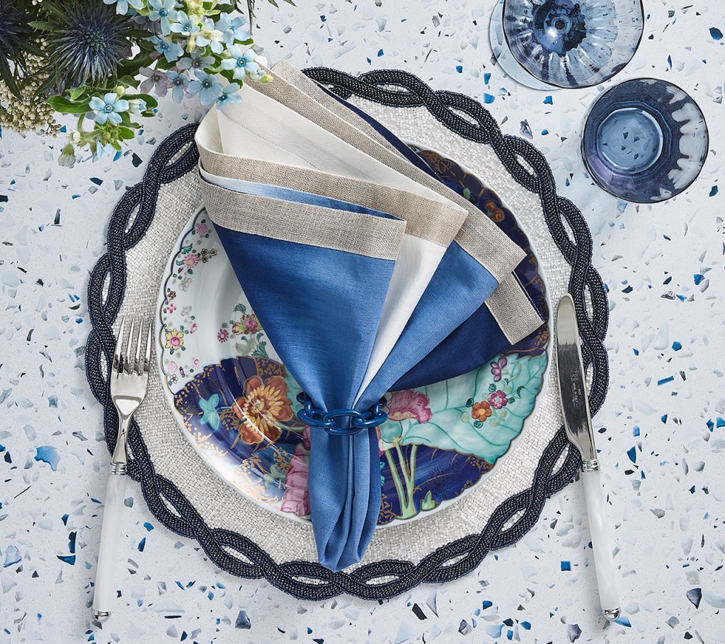 Dip Dye Napkin in Blue & White Set of 4 by Kim Seybert