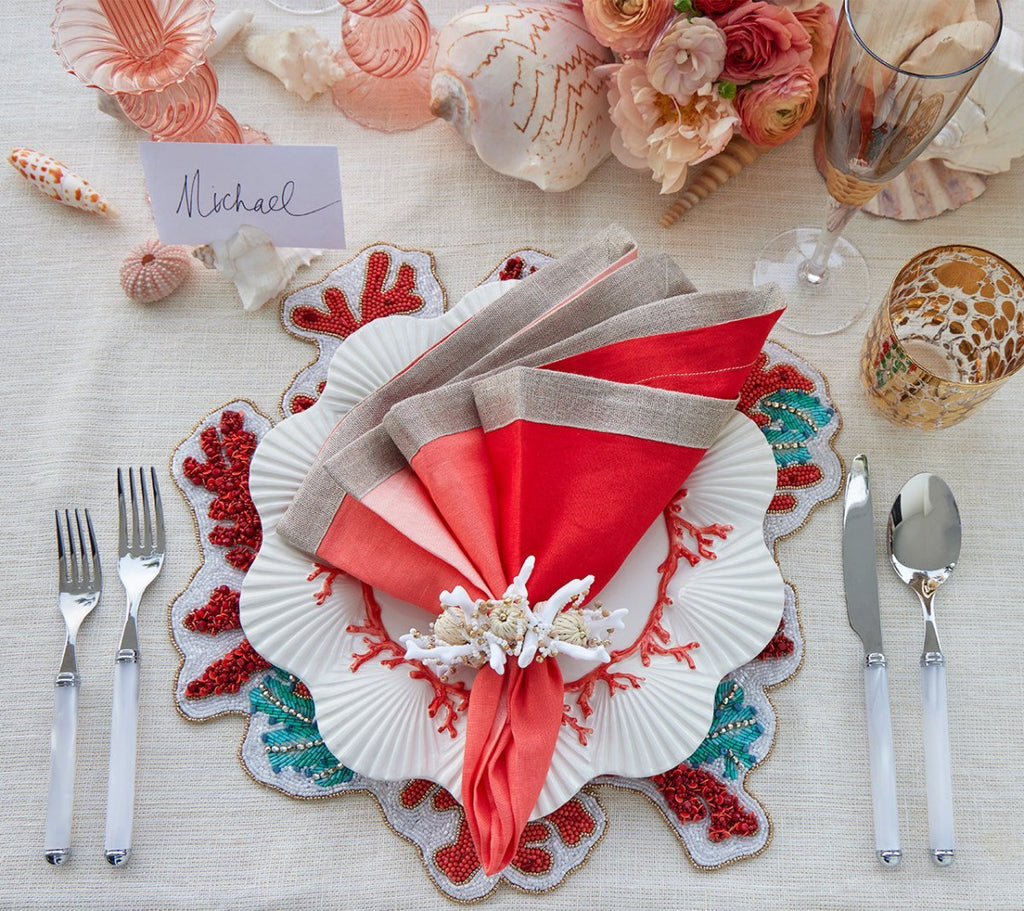 Dip Dye Napkin in Coral & Salmon Set of 4 by Kim Seybert