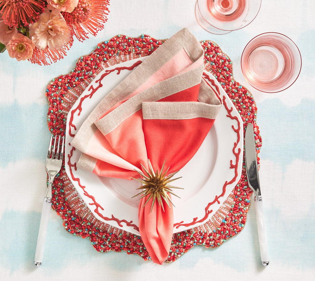 Dip Dye Napkin in Coral & Salmon Set of 4 by Kim Seybert