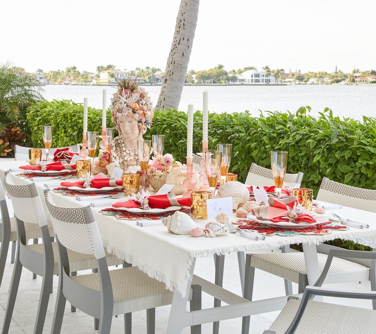 Dip Dye Napkin in Coral & Salmon Set of 4 by Kim Seybert