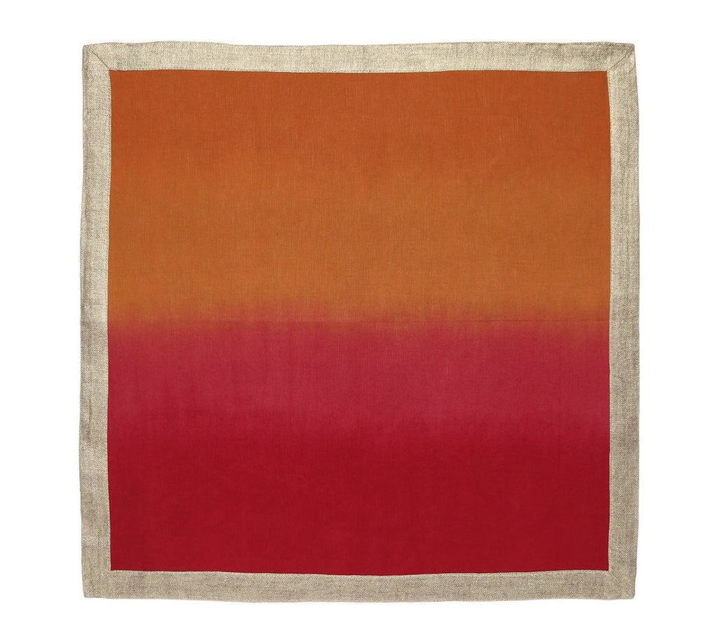 Dip Dye Napkin in Cranberry & Orange Set of 4 by Kim Seybert
