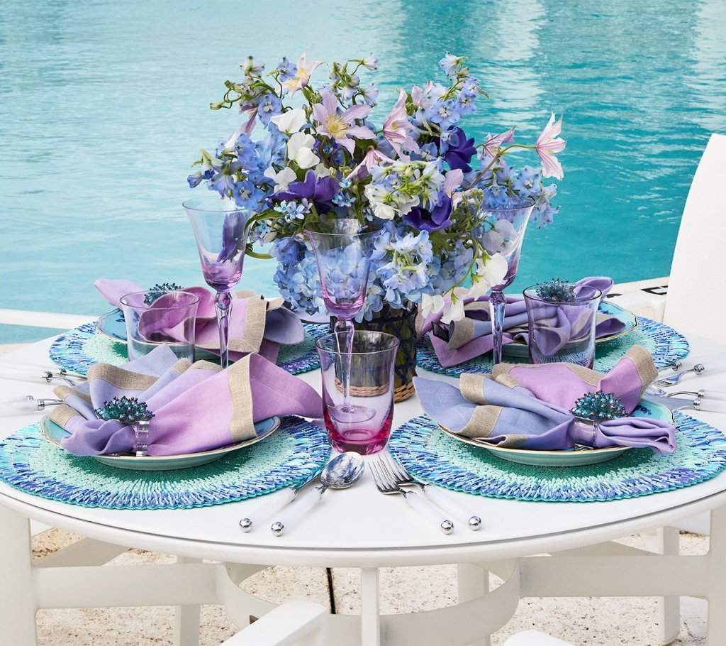 Dip Dye Napkin in Lilac & Periwinkle Set of 4 by Kim Seybert