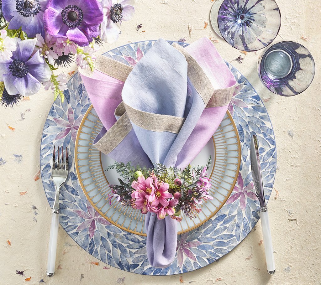 Dip Dye Napkin in Lilac & Periwinkle Set of 4 by Kim Seybert