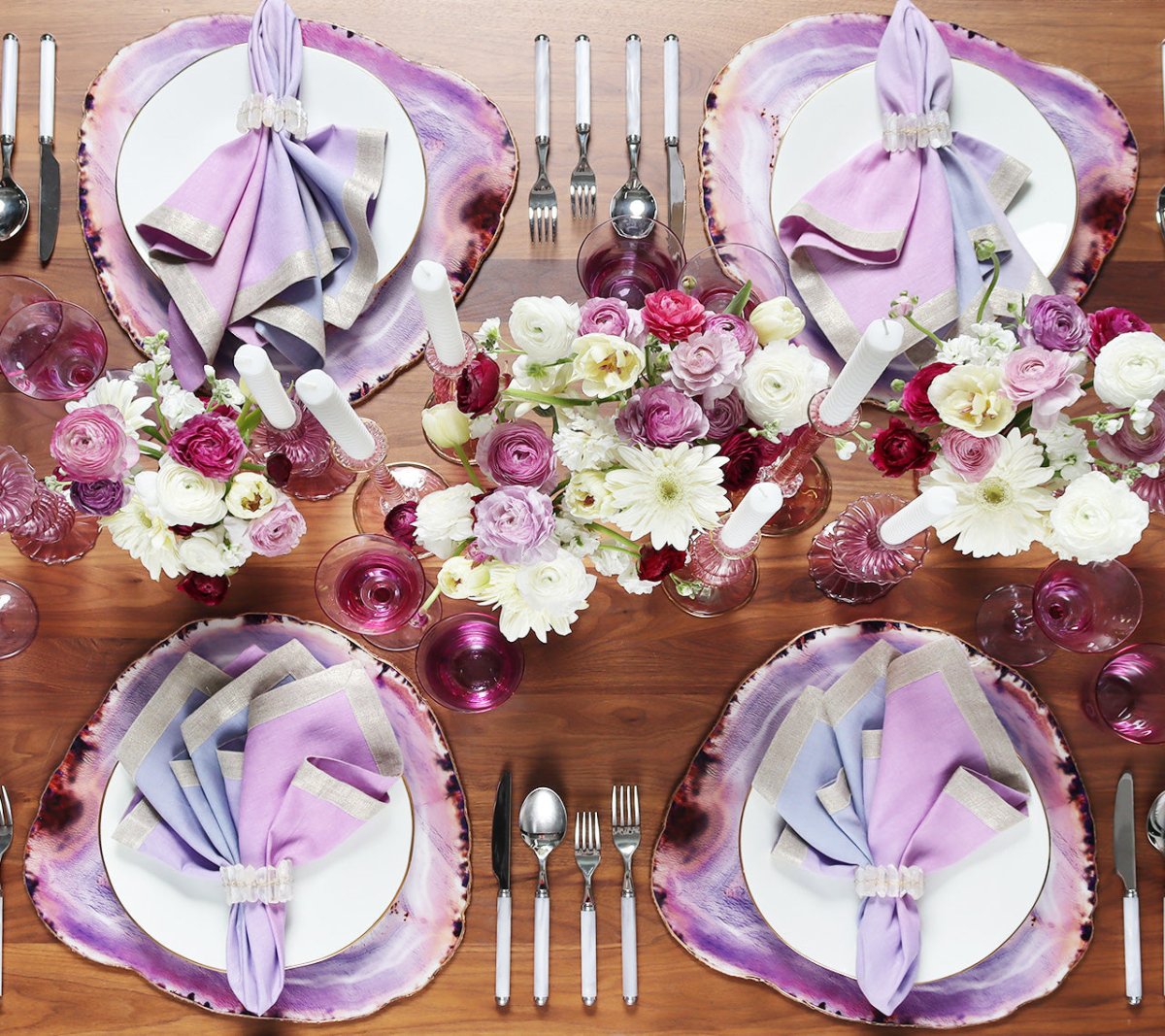 Dip Dye Napkin in Lilac & Periwinkle Set of 4 by Kim Seybert