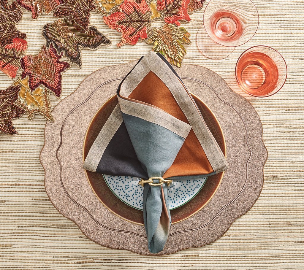 Dip Dye Napkin in Midnight & Copper Set of 4 by Kim Seybert