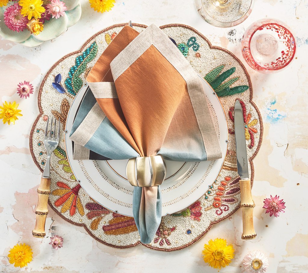 Dip Dye Napkin in Midnight & Copper Set of 4 by Kim Seybert