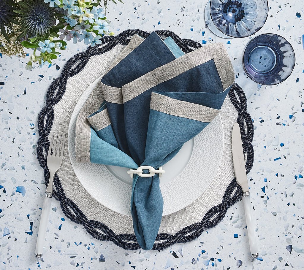 Dip Dye Napkin in Navy & Blue Set of 4 by Kim Seybert