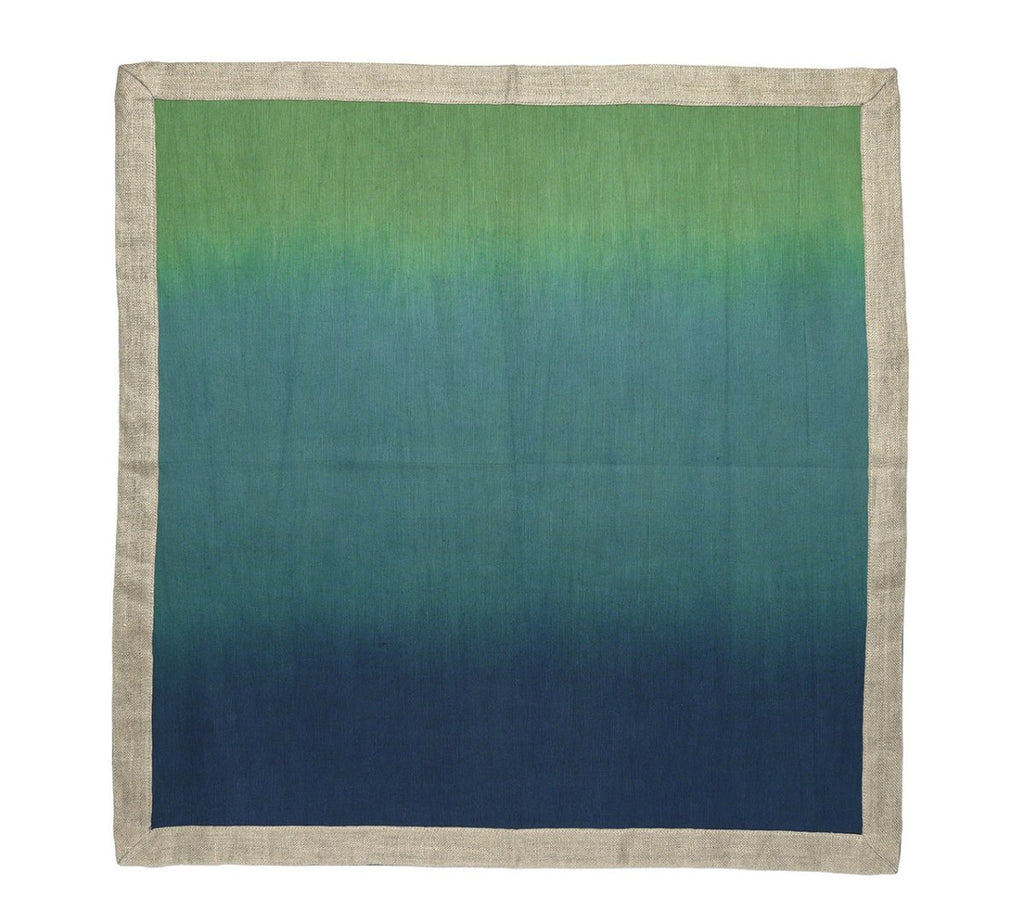 Dip Dye Napkin in Navy & Green Set of 4 by Kim Seybert