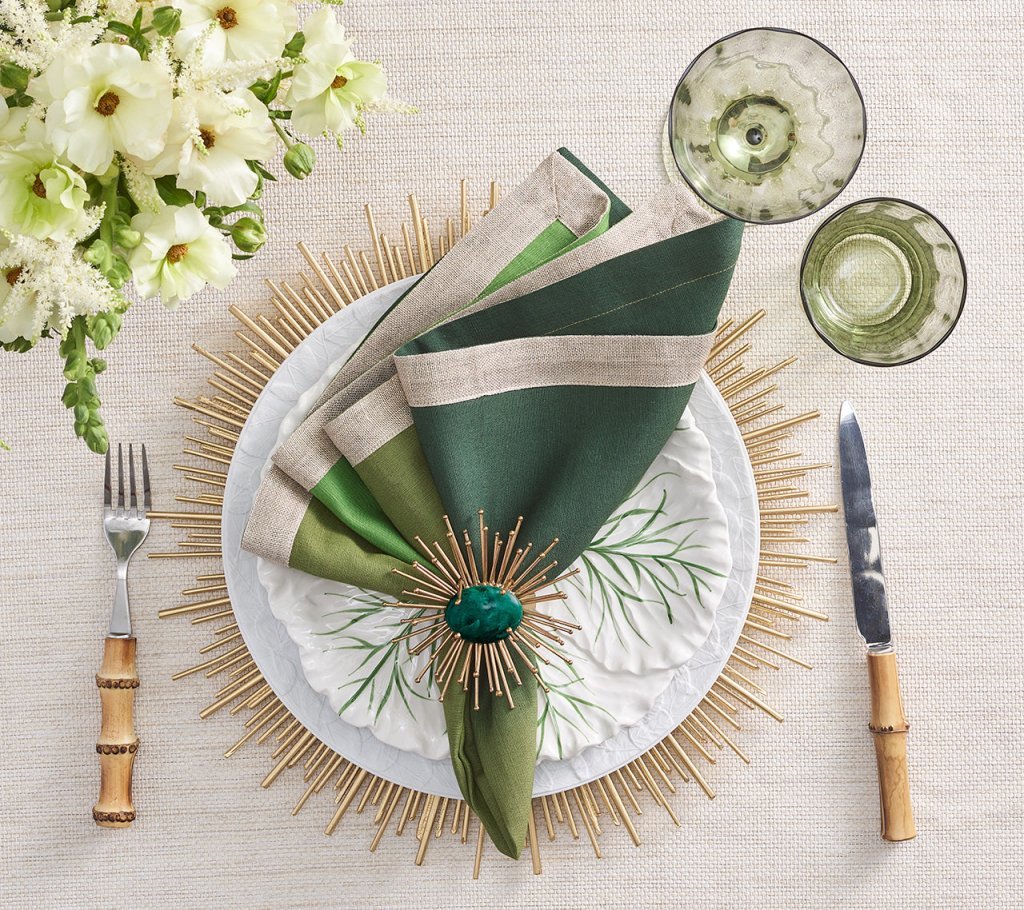 Dip Dye Napkin in Olive & Green Set of 4 by Kim Seybert