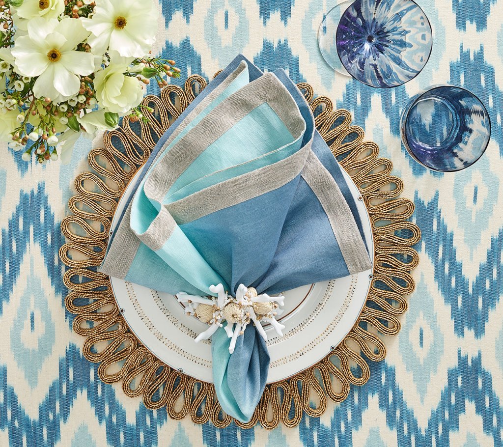 Dip Dye Napkin in Sky & Blue Set of 4 by Kim Seybert