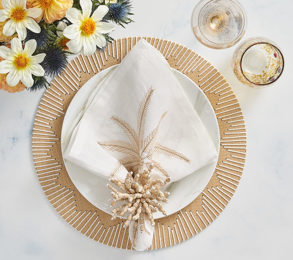 Dream Weaver Placemat in Natural & White Set of 4 by Kim Seybert