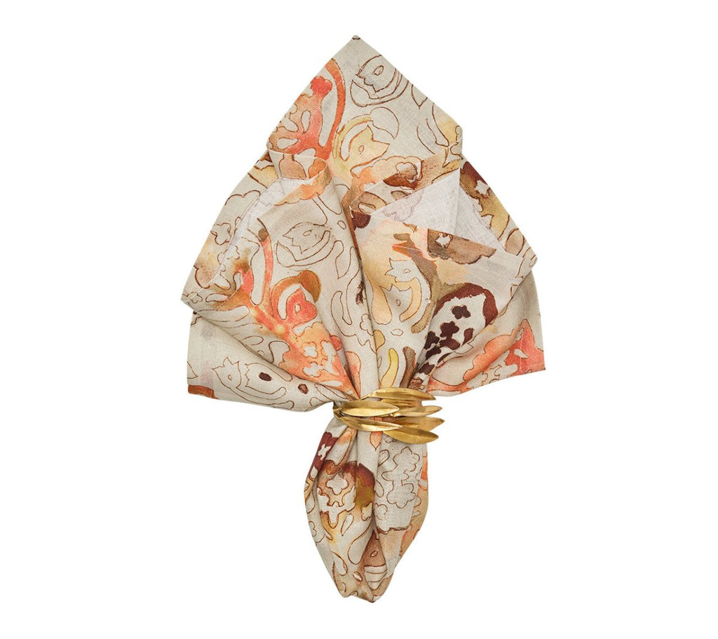 Giverny Napkin in Natural & Brown, Set of 4 Kim Seybert