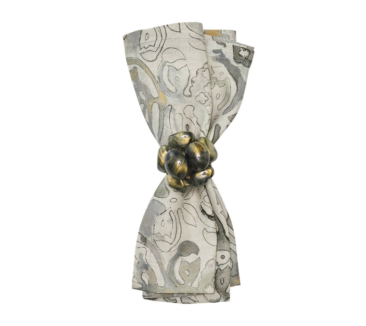 Giverny Napkin in Natural & Gray, Set of 4 Kim Seybert