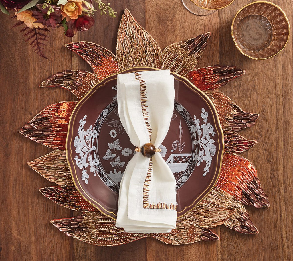 Harvest Placemat in Brown & Orange, Set of 2 Kim Seybert