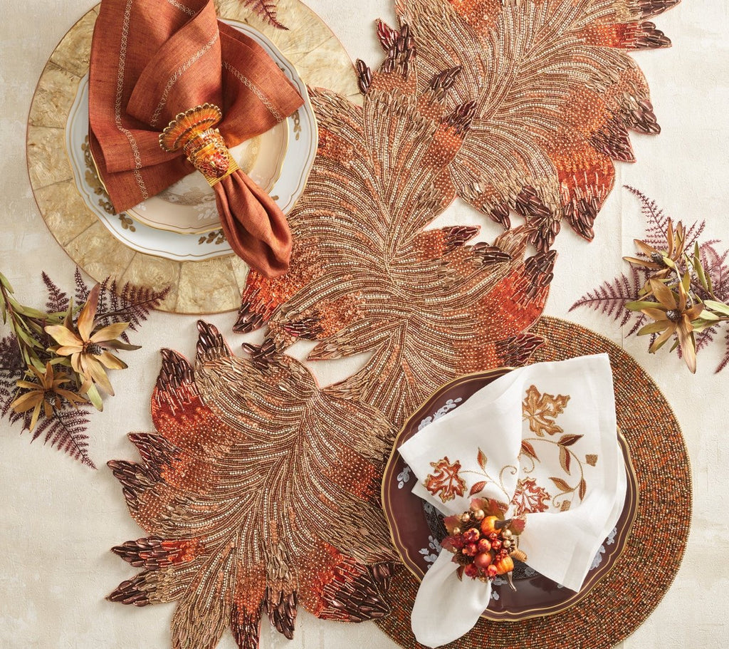 Harvest Table Runner in Brown & Orange Kim Seybert