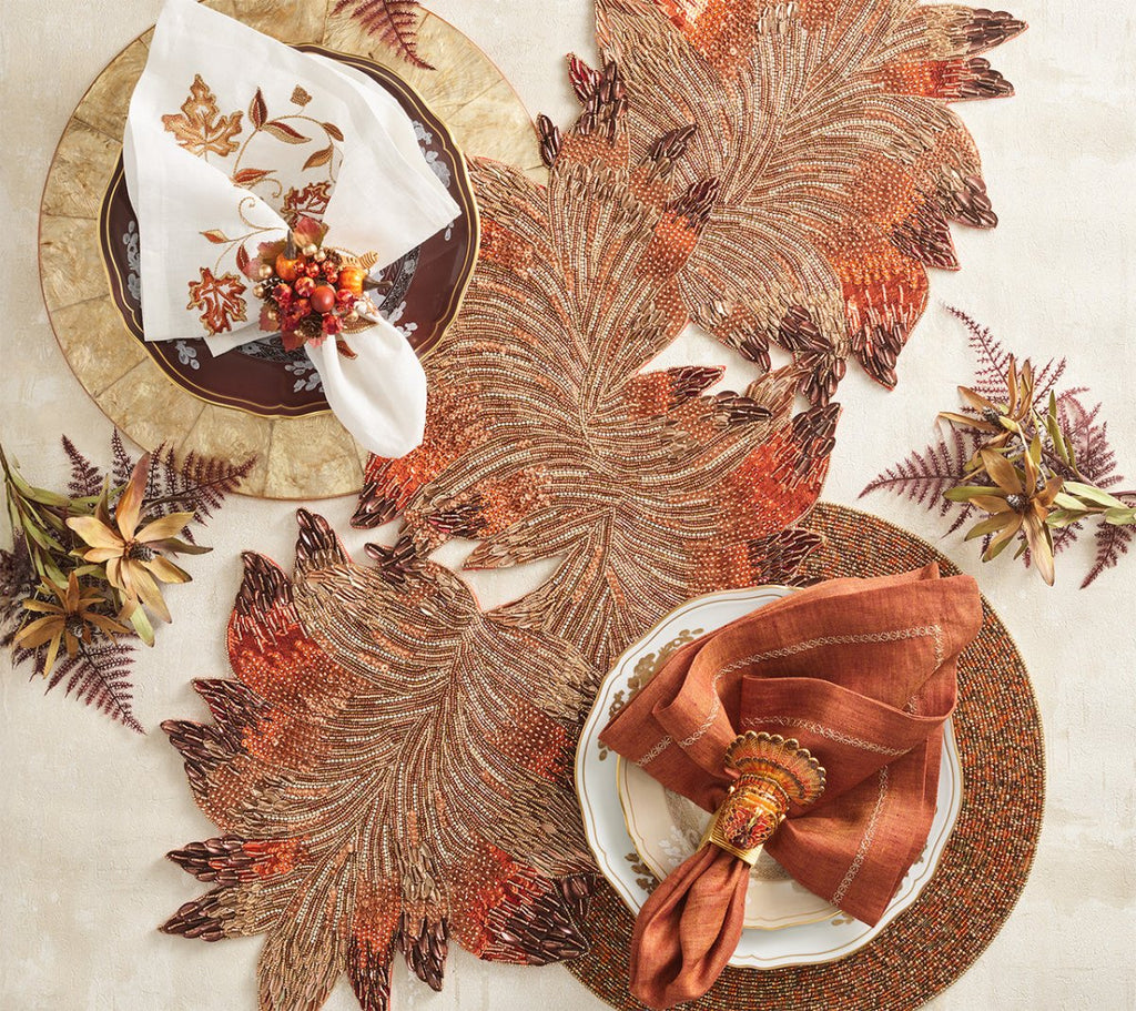 Harvest Table Runner in Brown & Orange Kim Seybert