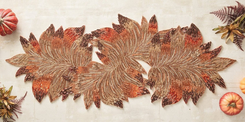 Harvest Table Runner in Brown & Orange Kim Seybert