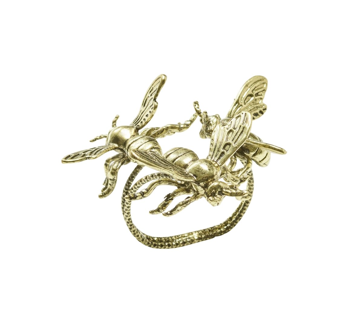 Hive Napkin Ring in Gold Set of 4 in a Gift Box by Kim Seybert