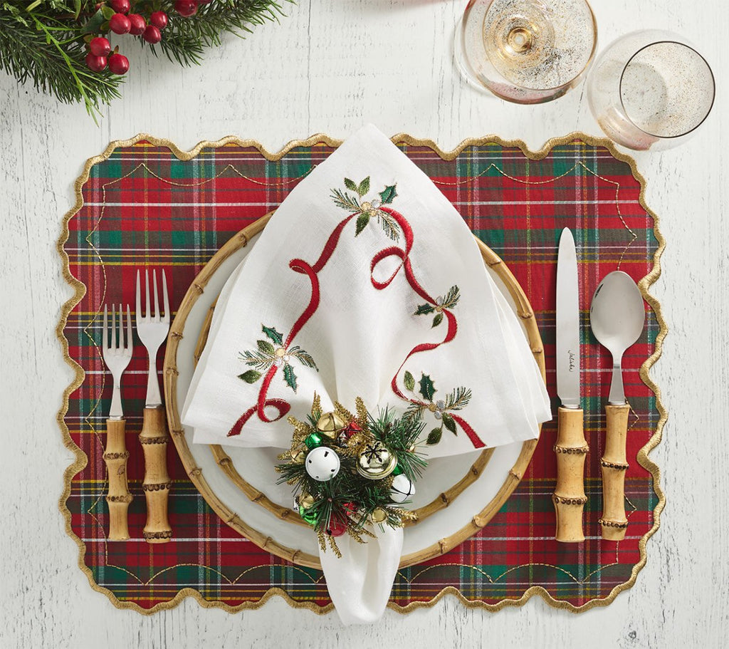 Holiday Threads Placemat in Red, Green & Gold Set of 4 by Kim Seybert