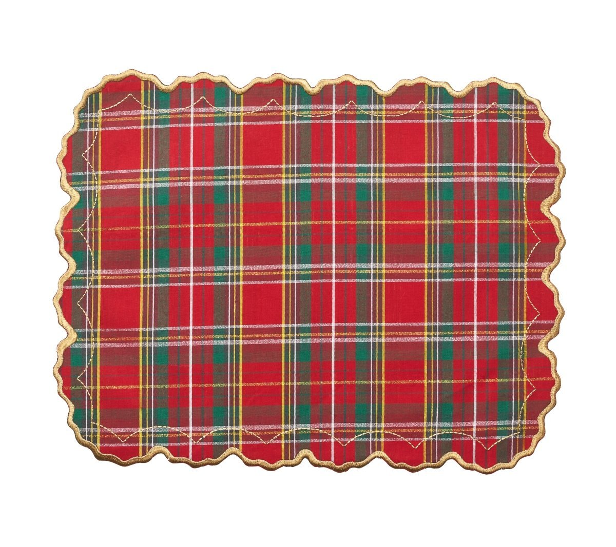 Holiday Threads Placemat in Red, Green & Gold Set of 4 by Kim Seybert