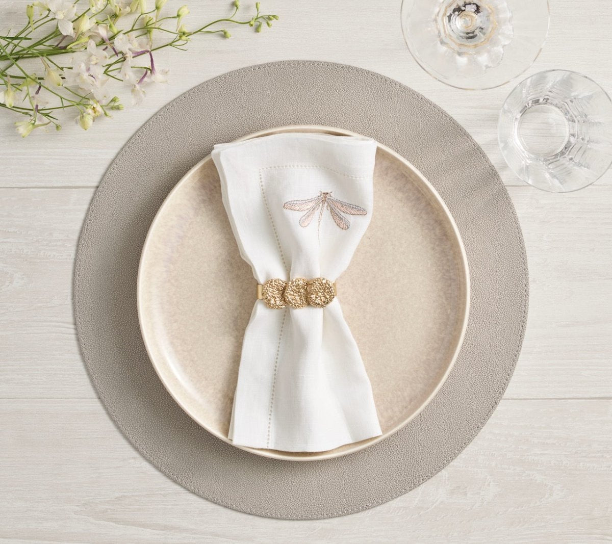 Icons Placemat in Gray & Elephant by Kim Seybert