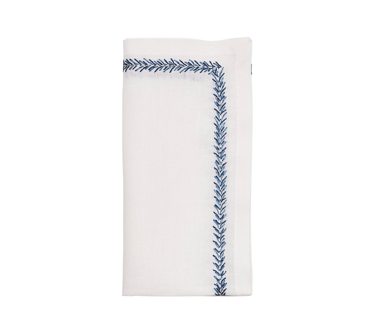 Jardin Napkin in White & Blue Set of 4 by Kim Seybert