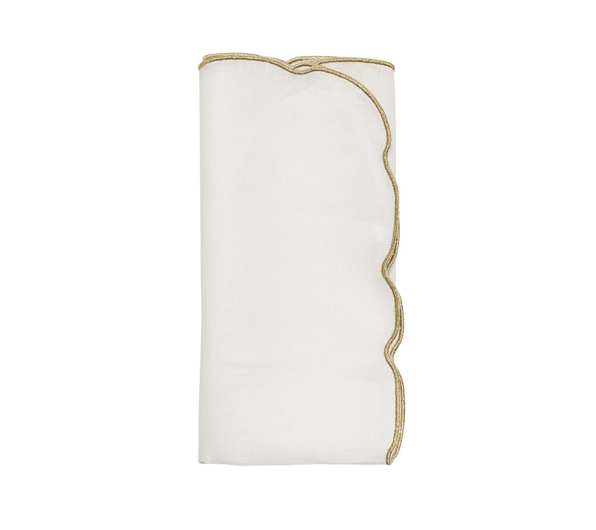 Luminance Napkin in White & Gold Set of 4 by Kim Seybert
