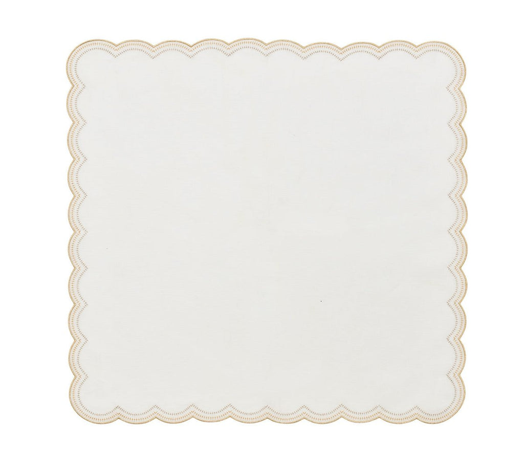 Lune Napkin in White, Gold & Silver, Set of 4 by Kim Seybert