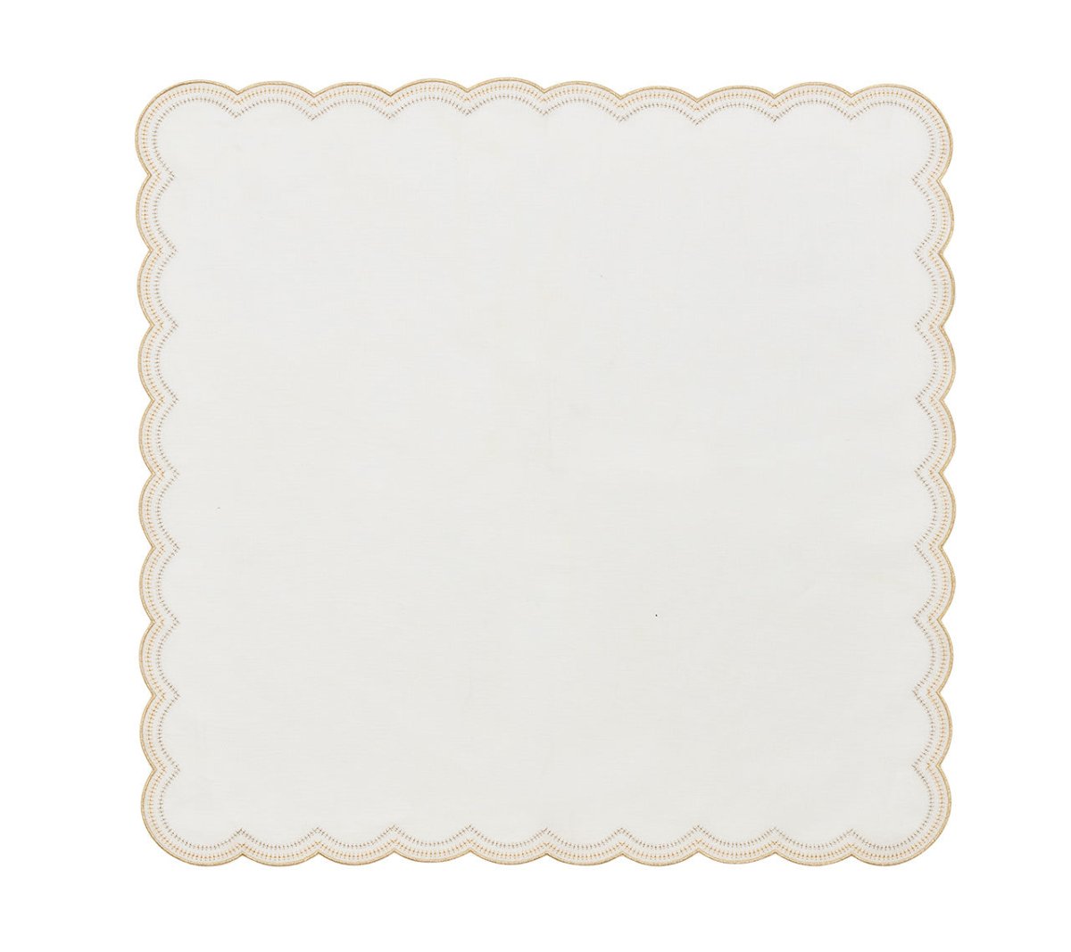 Lune Napkin in White, Gold & Silver, Set of 4 by Kim Seybert