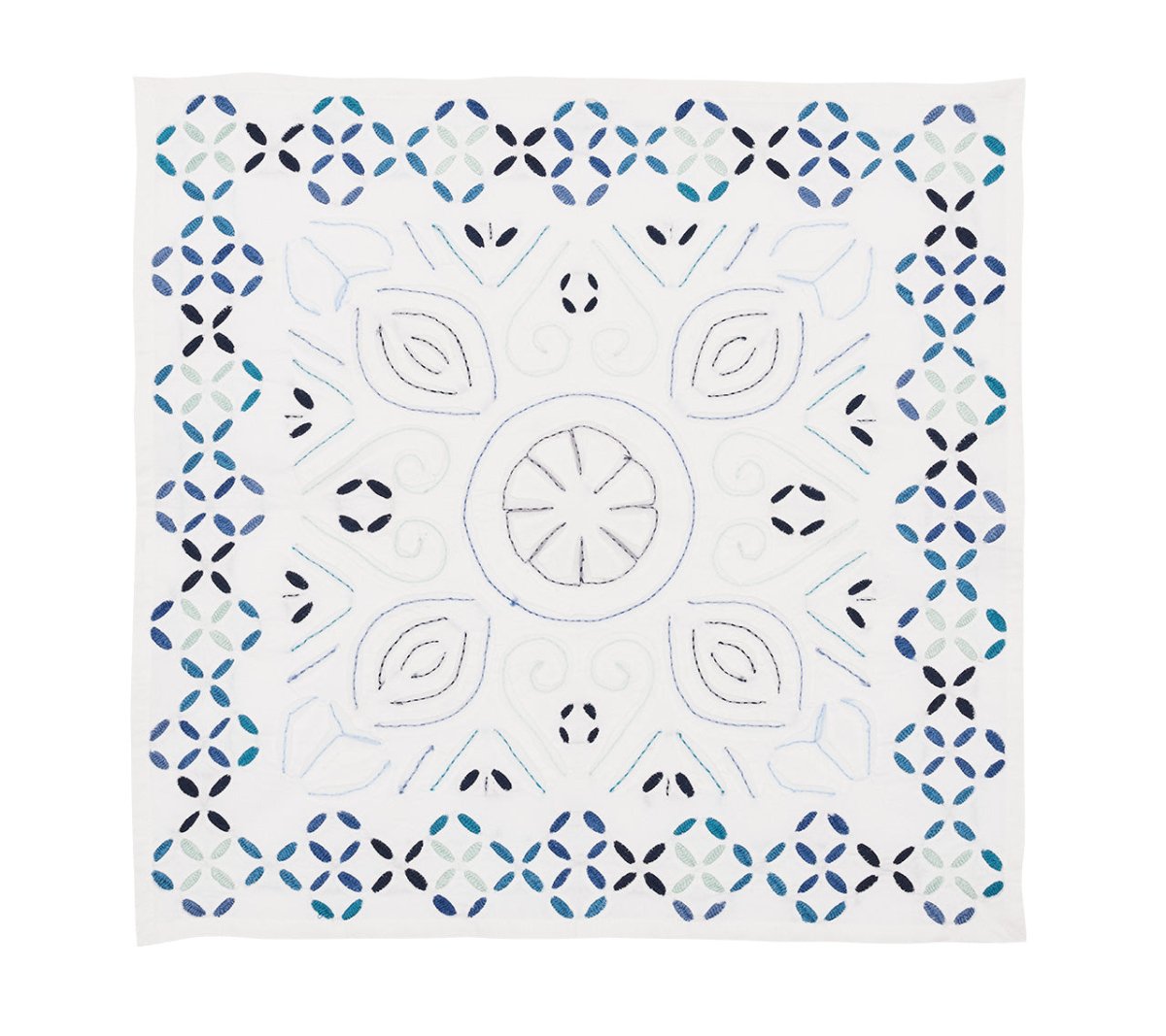 Malta Napkin in White & Blue by Kim Seybert