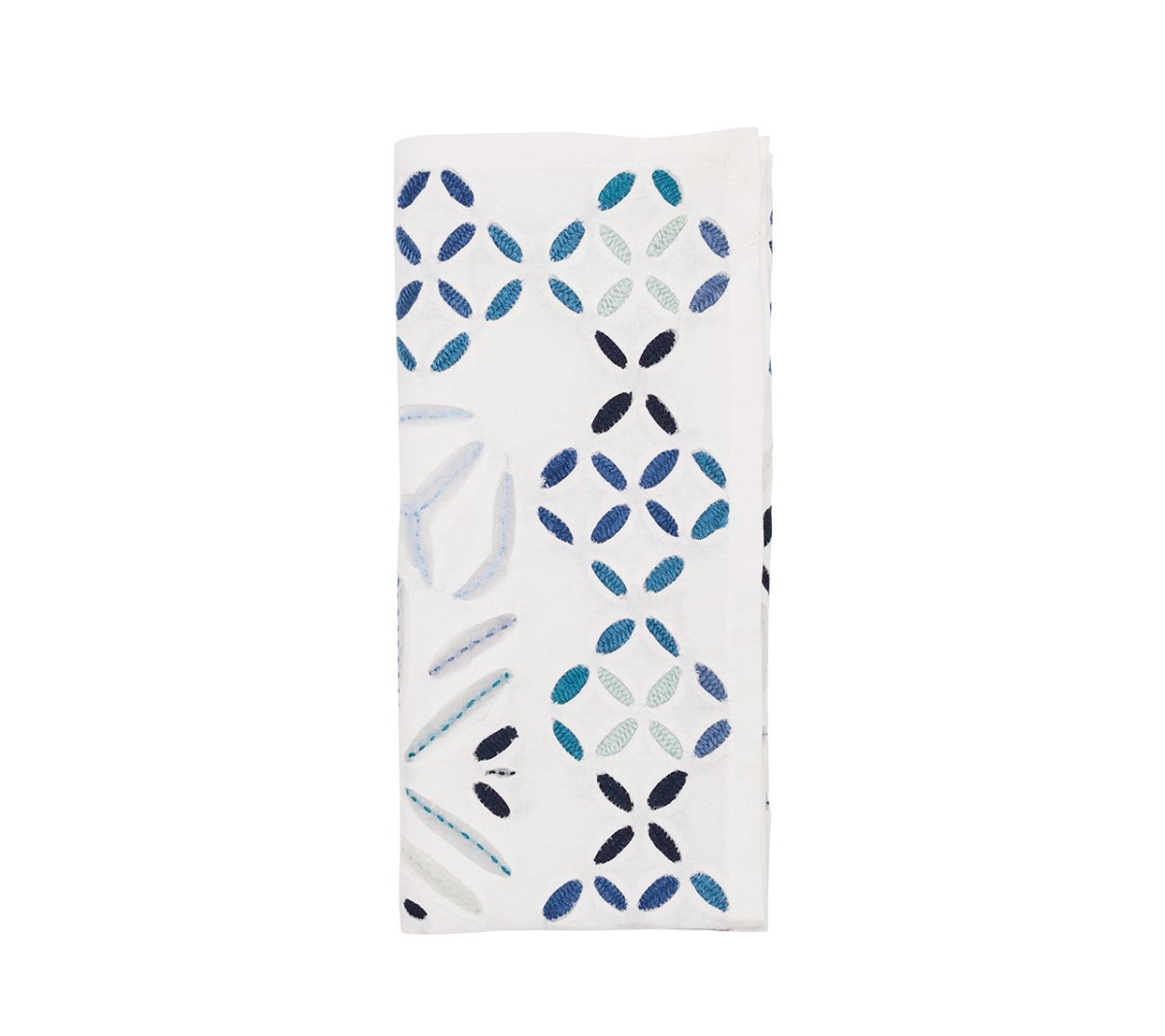 Malta Napkin in White & Blue by Kim Seybert