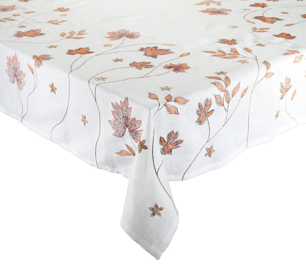 Maple Hues Tablecloth in White & Multi Kim Seybert