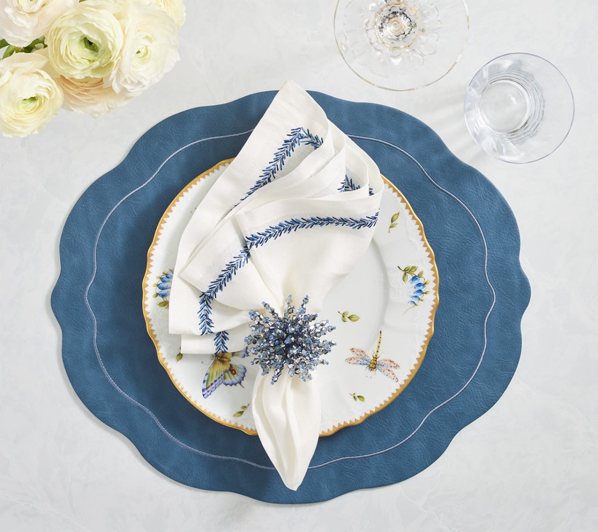 Tailored Placemat in Blue by Kim Seybert