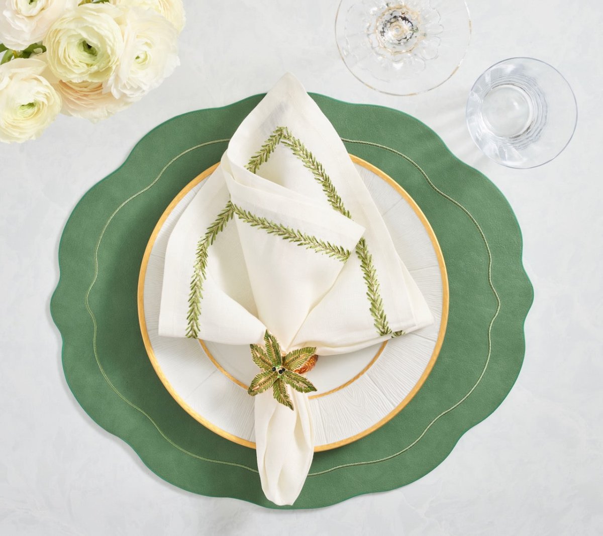 Tailored Placemat in Green by Kim Seybert