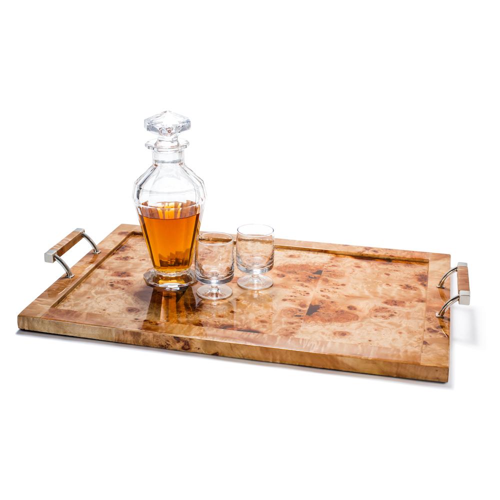 Burl Veneer Serving Tray