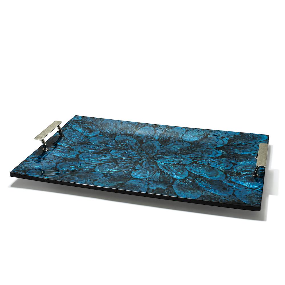 Mother of Pearl - Blue Serving Tray