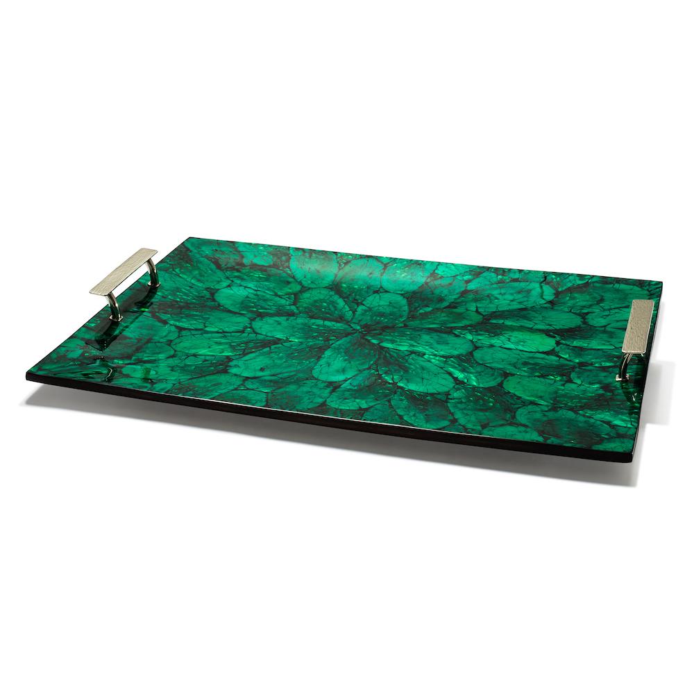 Mother of Pearl - Green Serving Tray