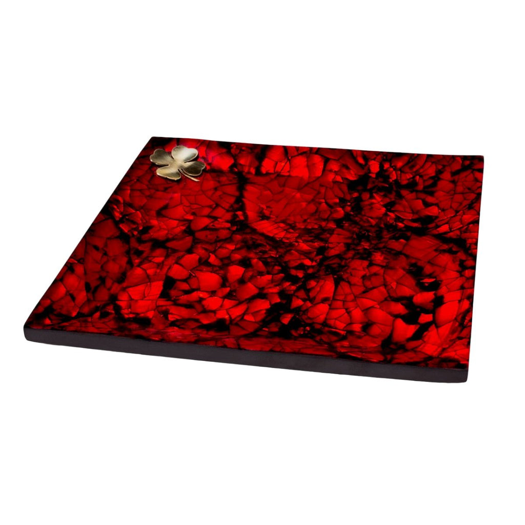 Mother of Pearl Red Small Tray