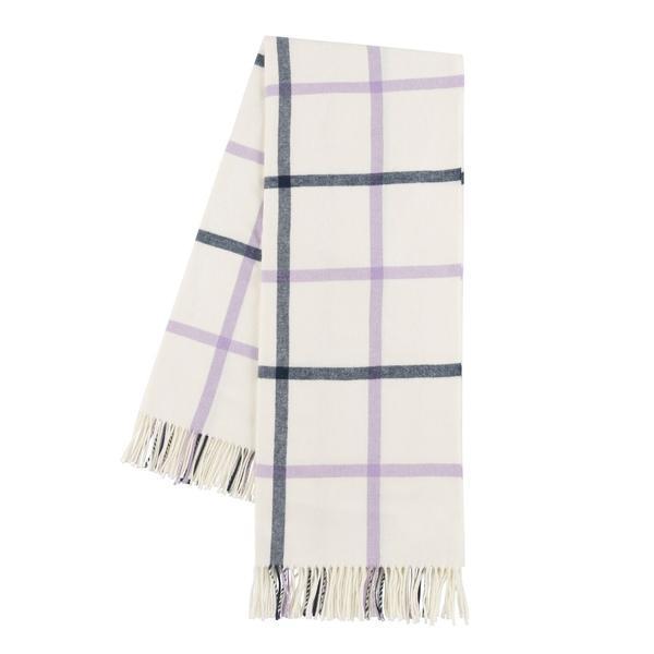 Lilac and Navy Tattersall Plaid Throw by Lands Downunder
