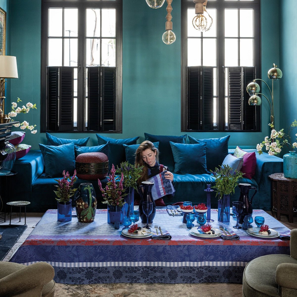 Gipsy Blue Tablecloths By Le Jacquard Francais