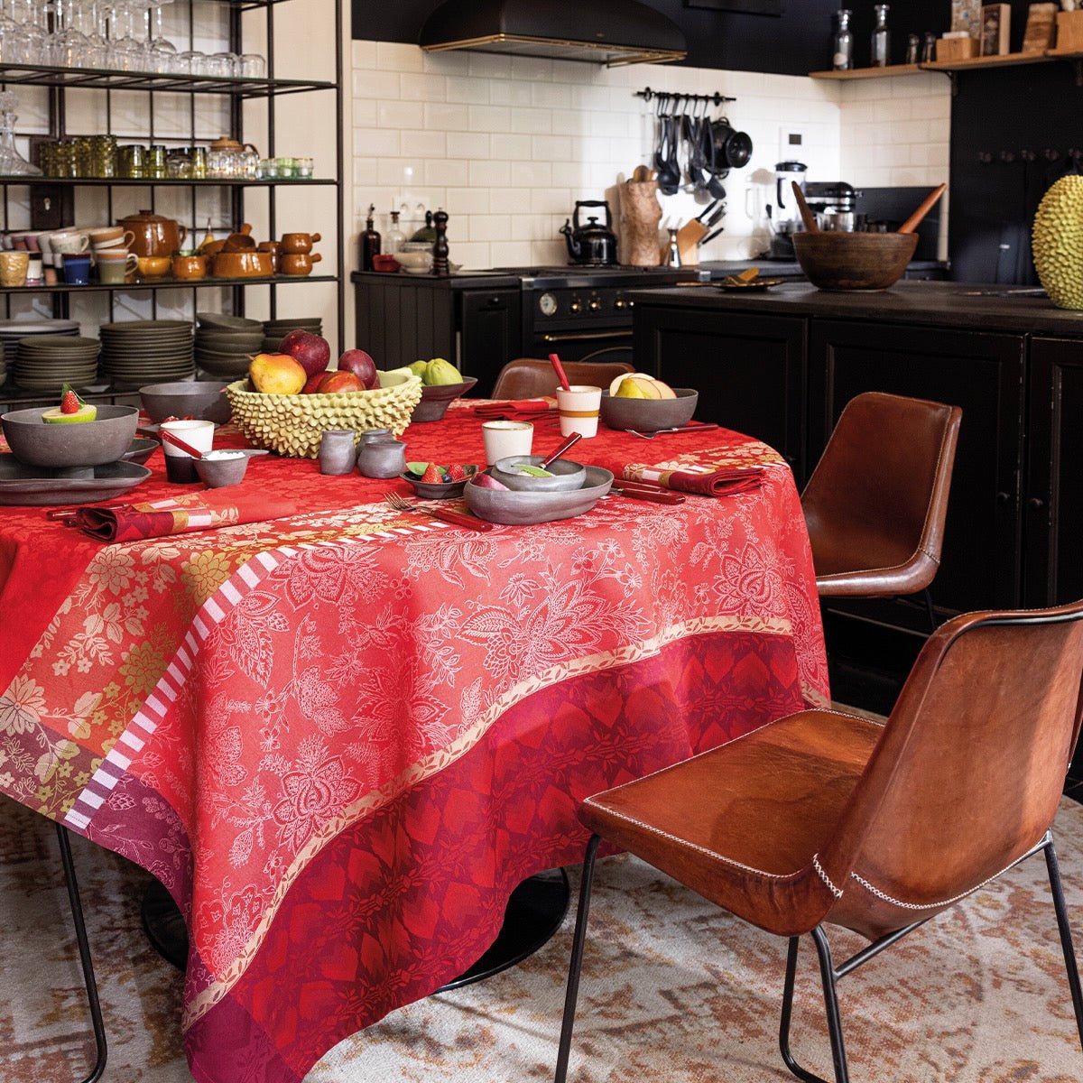 Gipsy Red Tablecloth By Le Jacquard Francais