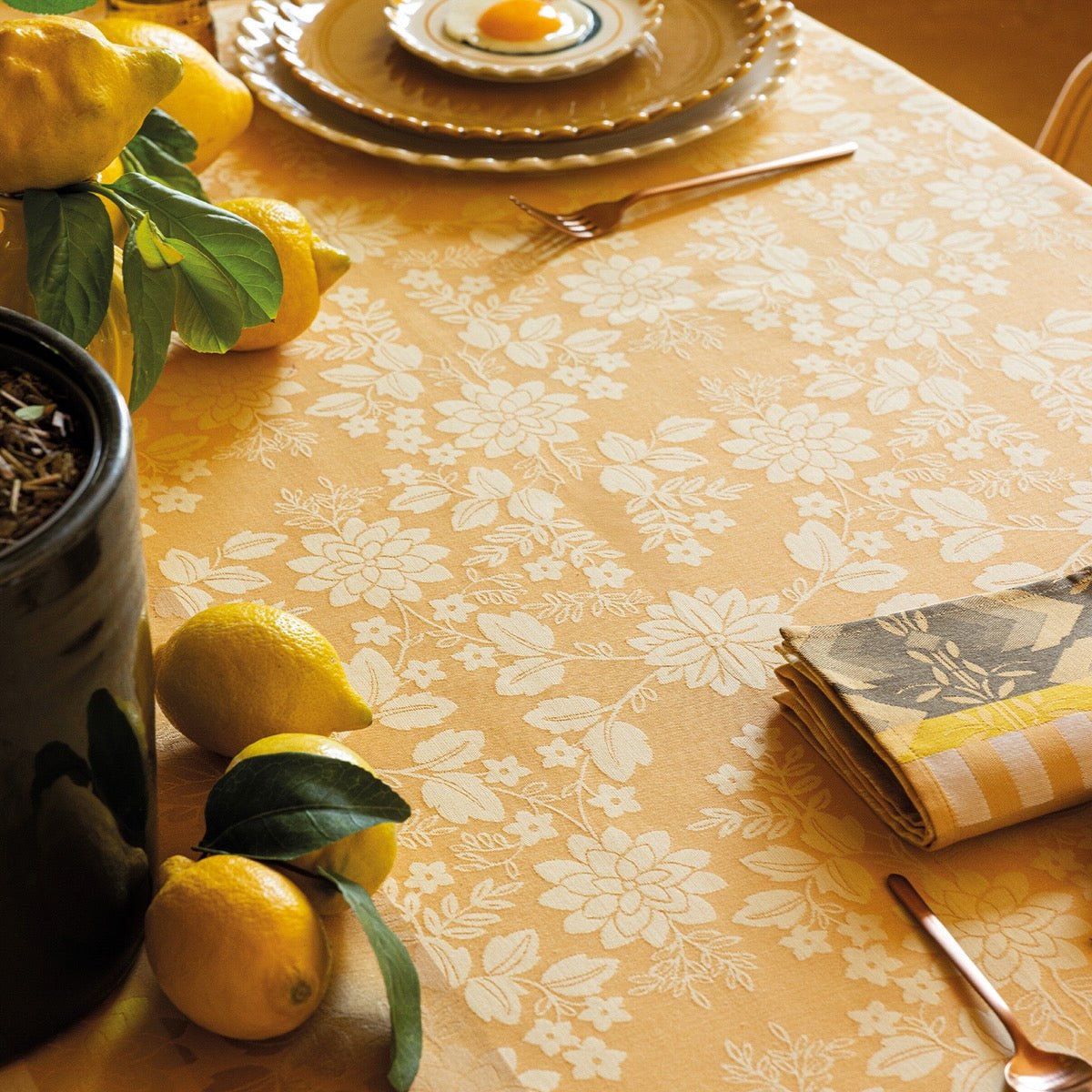 Gipsy Yellow Tablecloth By Le Jacquard Francais