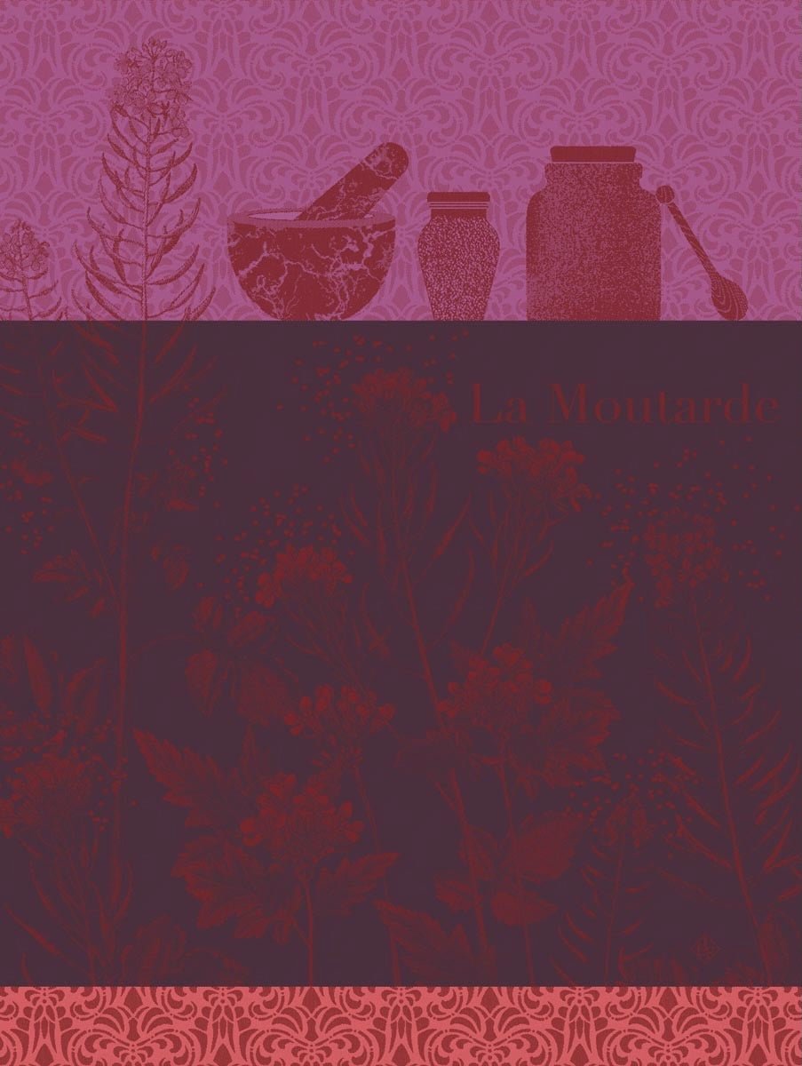 Moutarde En Fleurs Purple Tea Towels By Le Jacquard Français