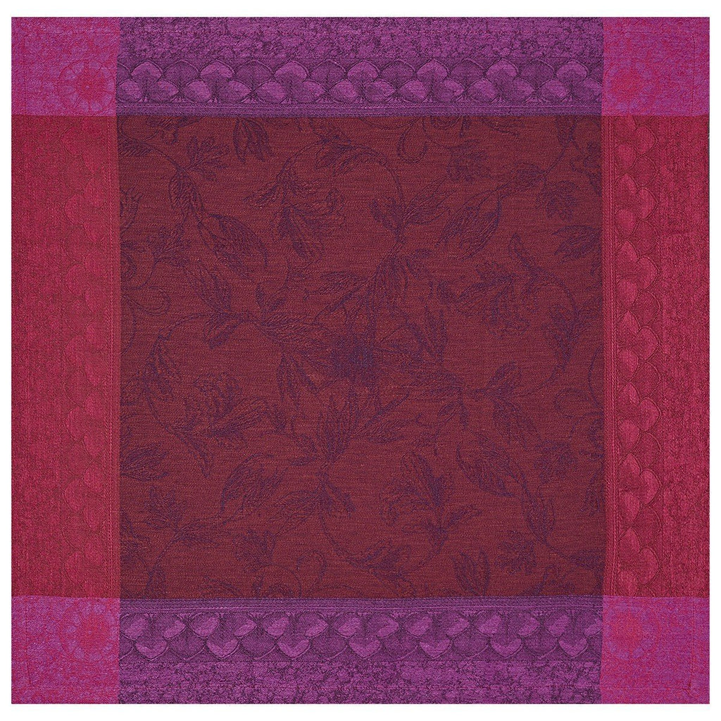 Symphonie Baroque Maroon 47"x 47" Tablecloth by Le jacquard Français
