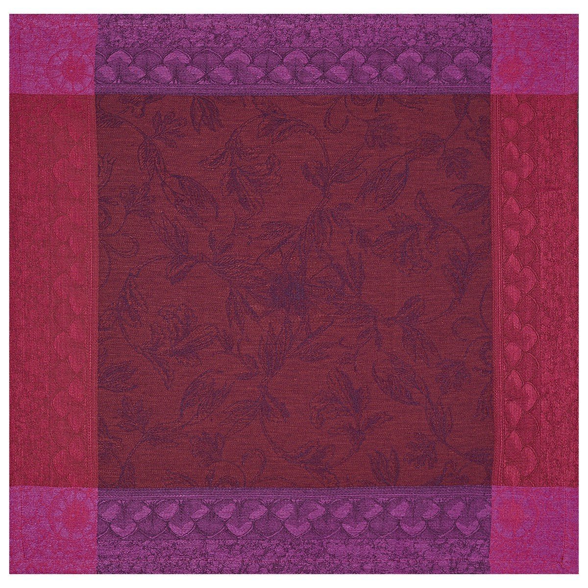 Symphonie Baroque Maroon 47"x 47" Tablecloth by Le jacquard Français